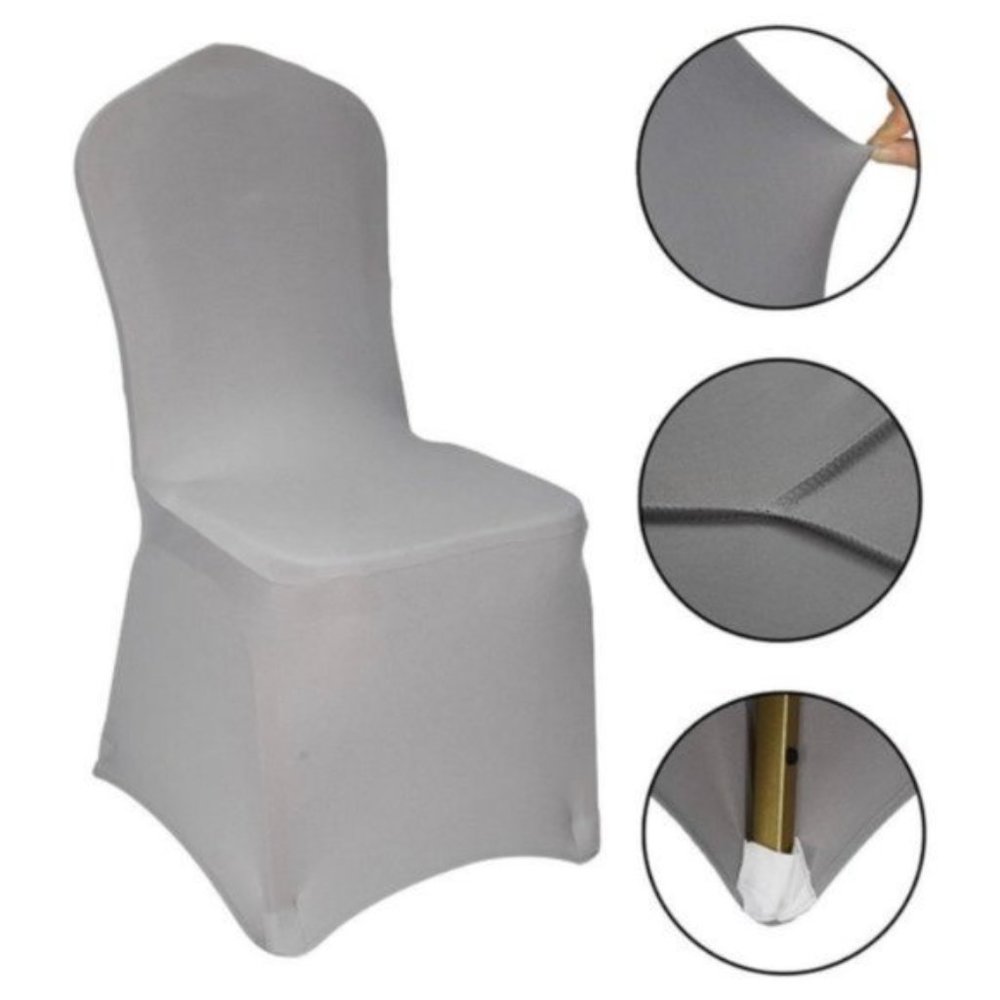 19 Silver / Gray Spandex Chair Covers